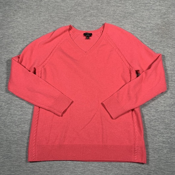 Talbots Sweater Womens Medium Petite Cashmere V Neck Pullover Soft Knit - Picture 1 of 9